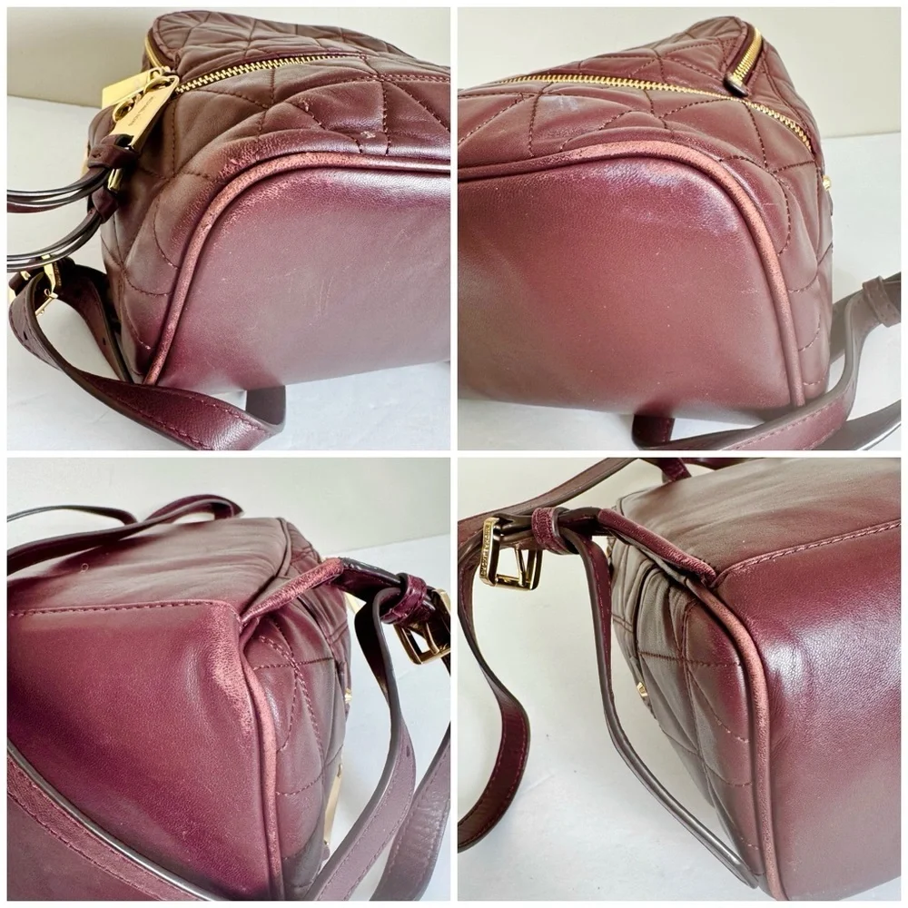 Michael Kors Rhea Medium Quilted Leather Backpack In Barolo